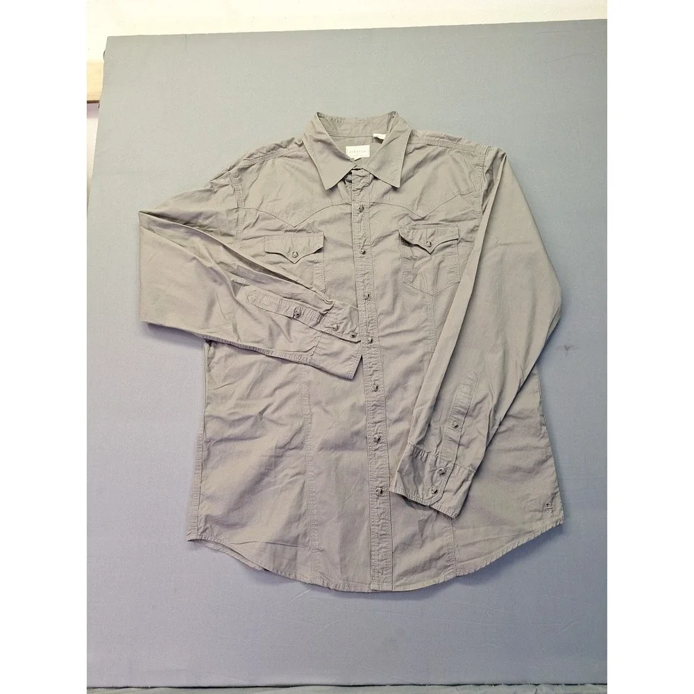 Stetson Mens Grey Swirl Snap Western Shirt XL Embroidered Rodeo Chore‎ Club Work